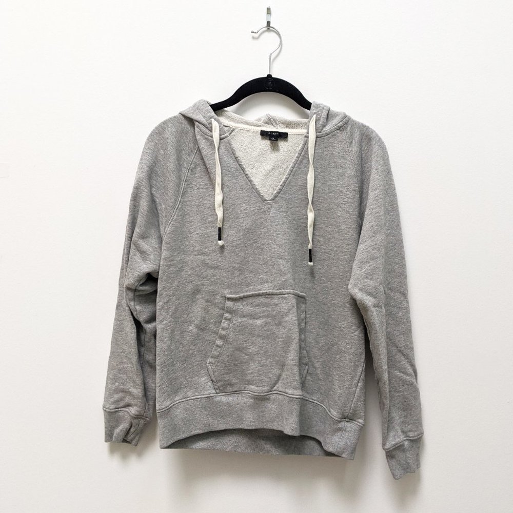 J. Crew V-Neck Cotton Terry Hoodie - Picture 5 of 9